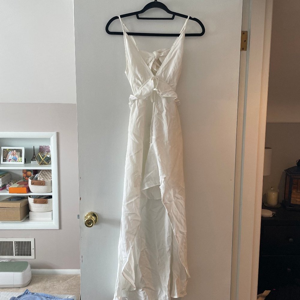 High Low Strappy White Dress